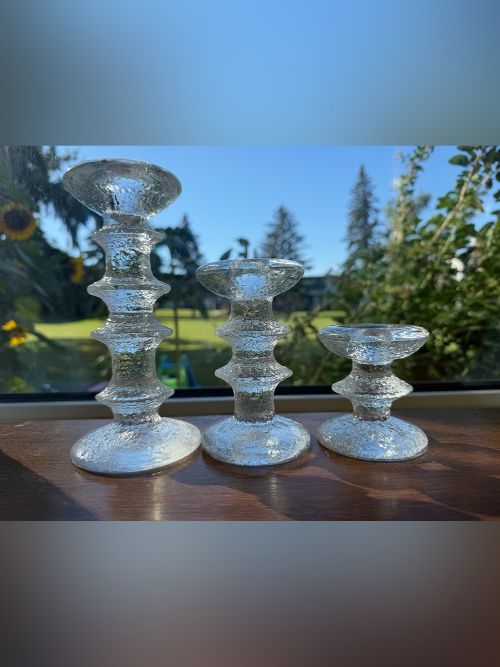 Set of iittala Festivo Glass Candle Holders